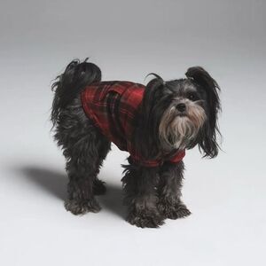 Skims Dog Fleece Sleep Hoodie Red Plaid